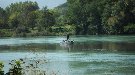 Fischer auf der Rhone